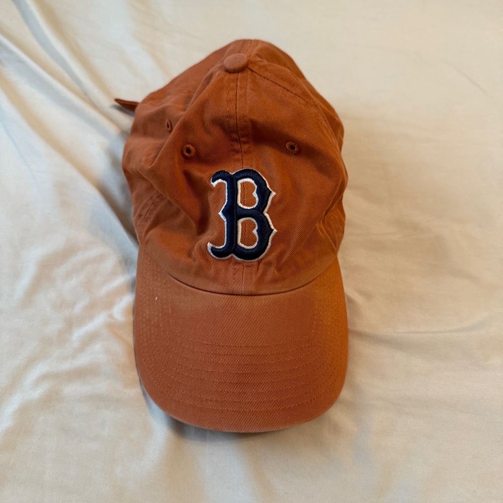 Orange Baseball Cap with Embroidered B